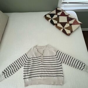 Sezane LEONTINE JUMPER ECRU/BLACK. XS.